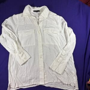 velvet heart size small bnwot white rayon button down blouse